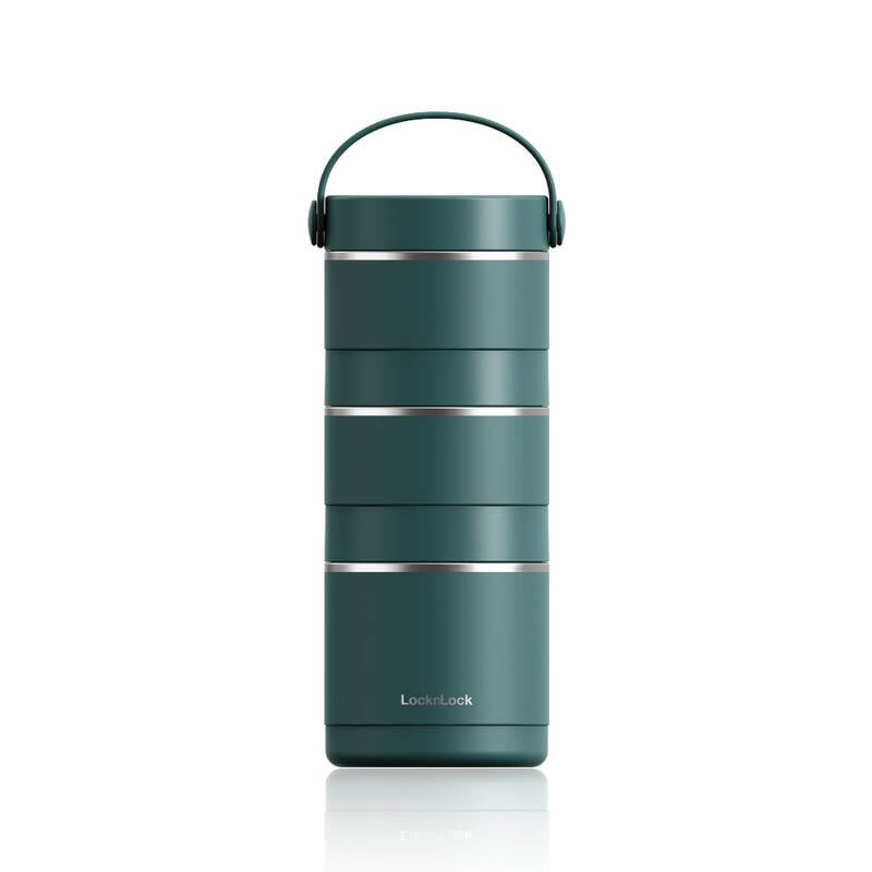 Bộ hộp cơm giữ nhiệt LocknLock Tower Vacuum Lunch Box (380MLx2, 400MLx1) - 3 màu (Be, Nâu, Xanh Lá Đậm) - LHC8058 image number null
